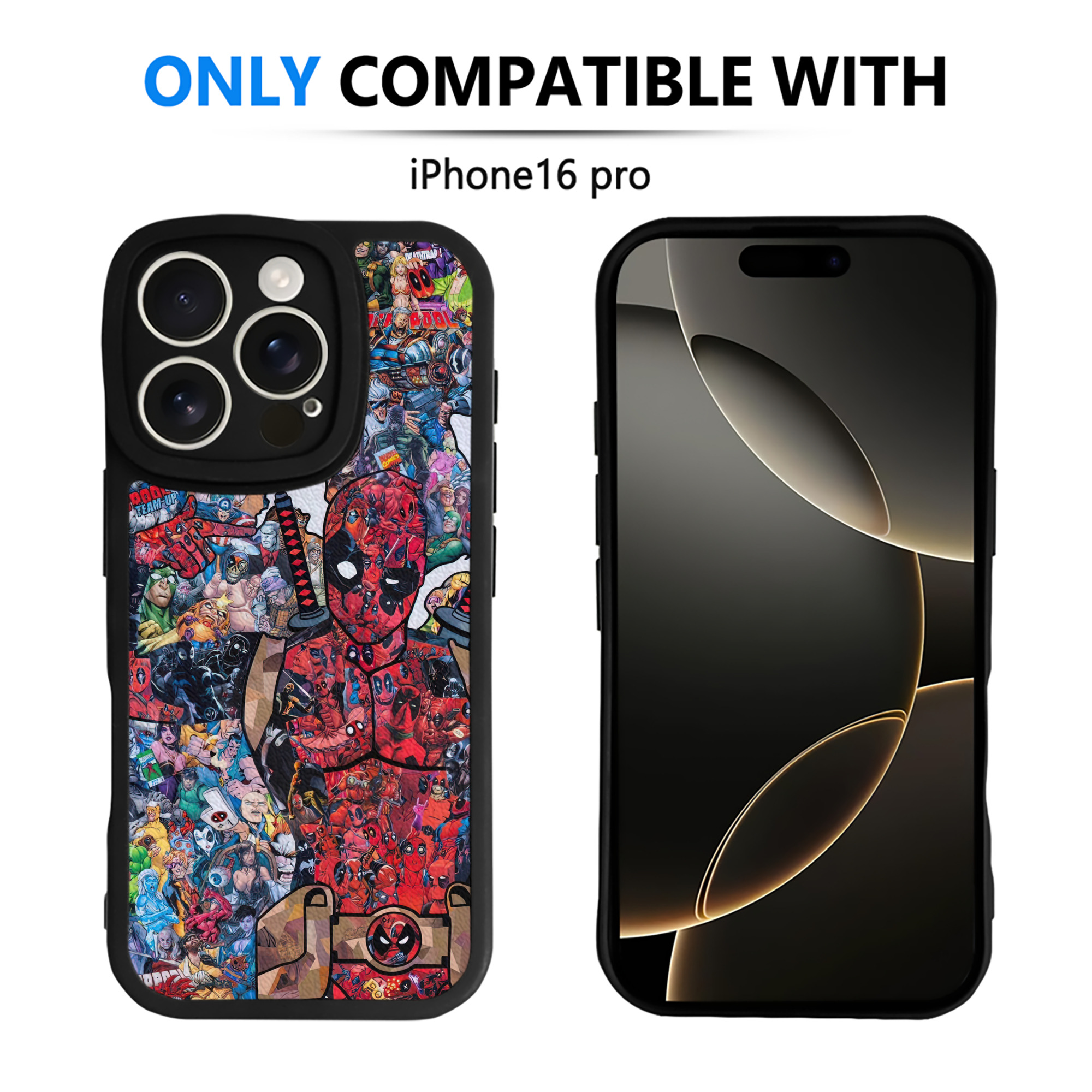（画像用） Deadpool デッドプール 【iPhone 16シリーズ対応】シリコンスマホケース（レザー調） 材質：シリコン
